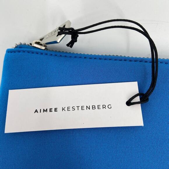 Aimee Kestenberg Skyler Pouch Neoprene Clutch Zip Top Lined Memphis Blue #471 - Picture 6 of 7